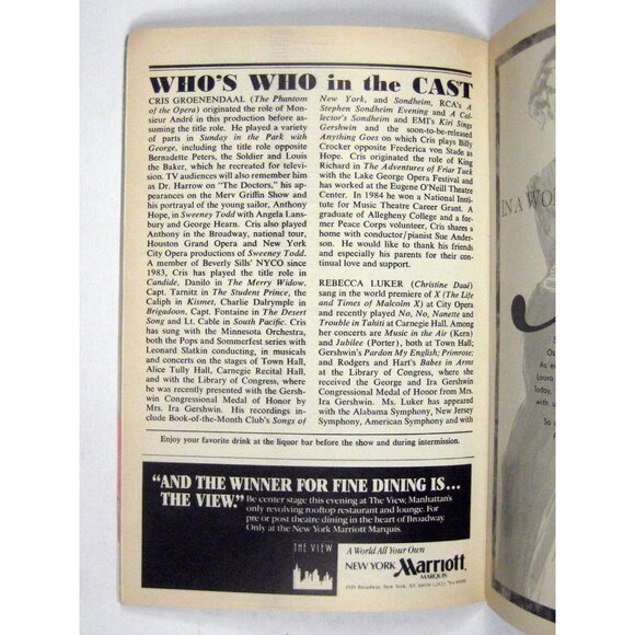 Phantom Playbill September 1989 Majestic Theatre Rebecca Luker Cris Groenendaal - Picture 6 of 7